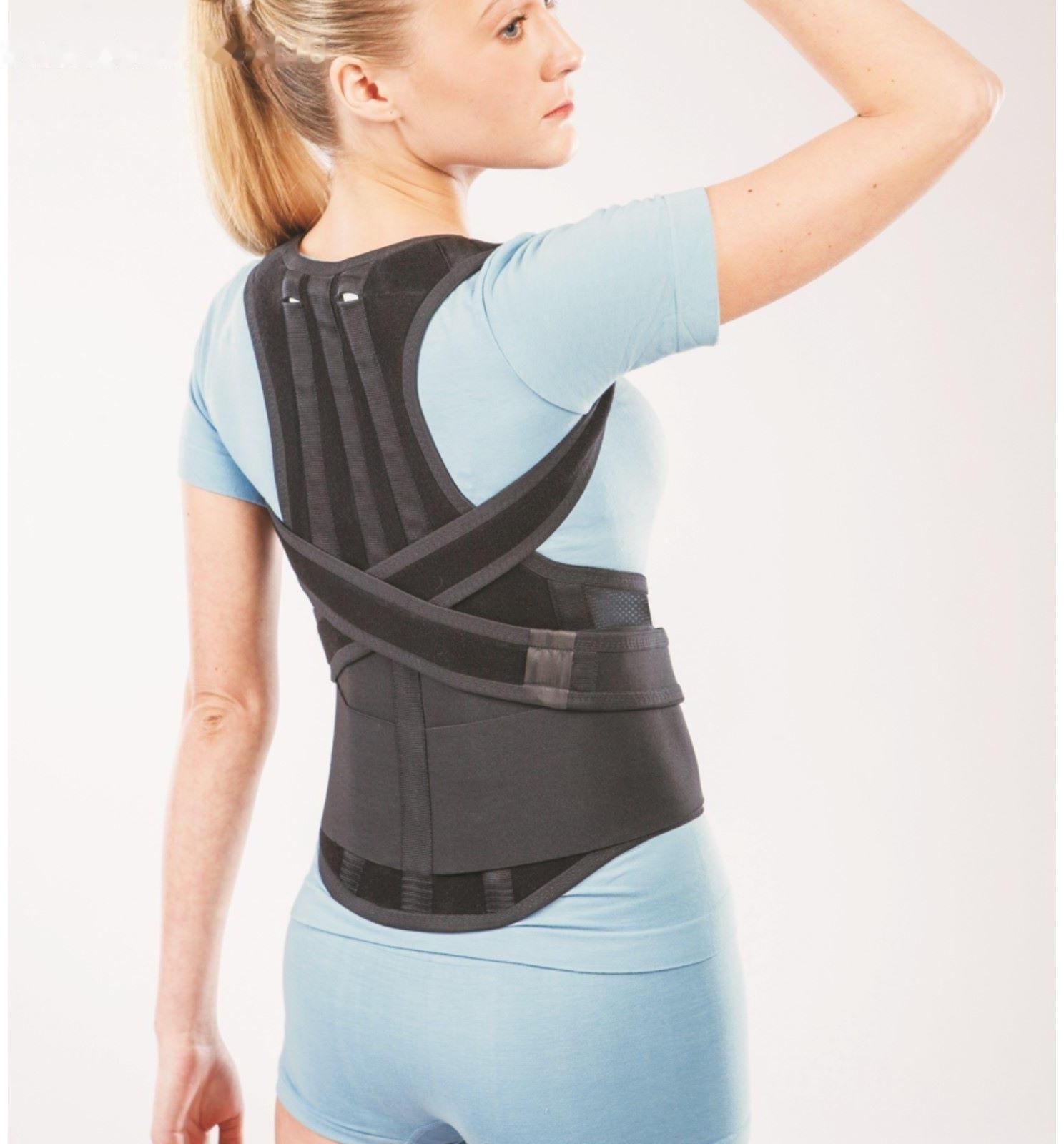 Корректор осанки НТ-КР-031, усиленный, 4 ребра, размер L, цвет чёрный