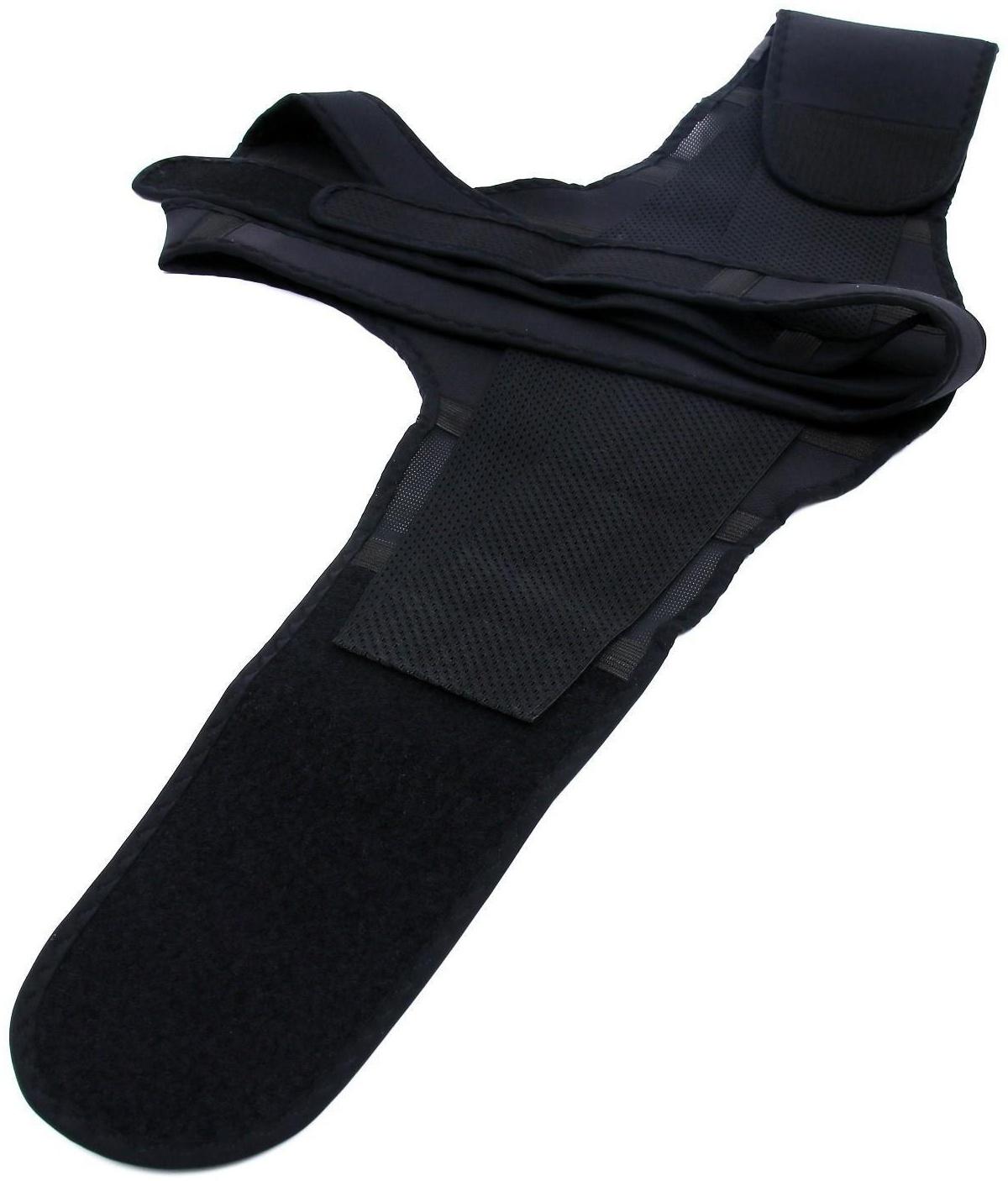 Корректор осанки НТ-КР-031, усиленный, 4 ребра, размер L, цвет чёрный