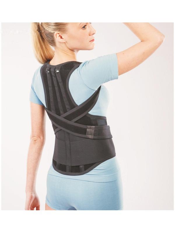 Корректор осанки НТ-КР-031, усиленный, 4 ребра, размер L, цвет чёрный