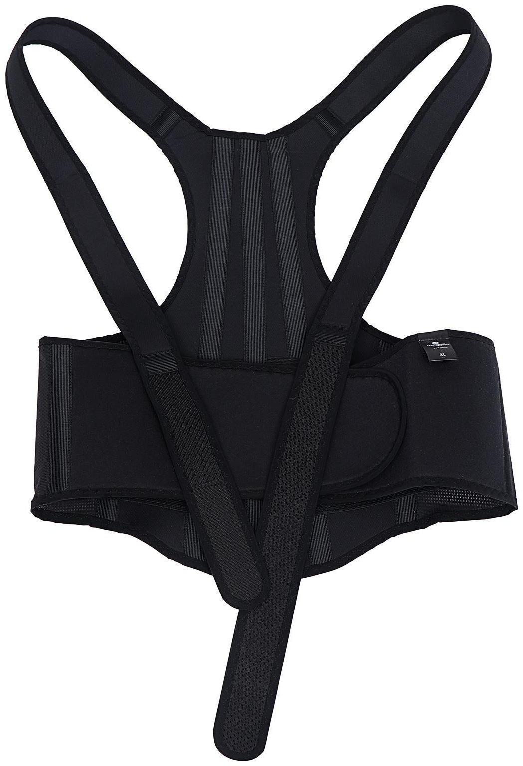 Корректор осанки НТ-КР-031, усиленный, 4 ребра, размер XL, цвет чёрный