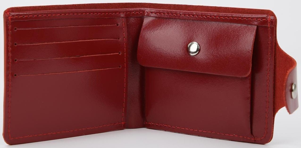 Кошелёк на кнопке, цвет красный