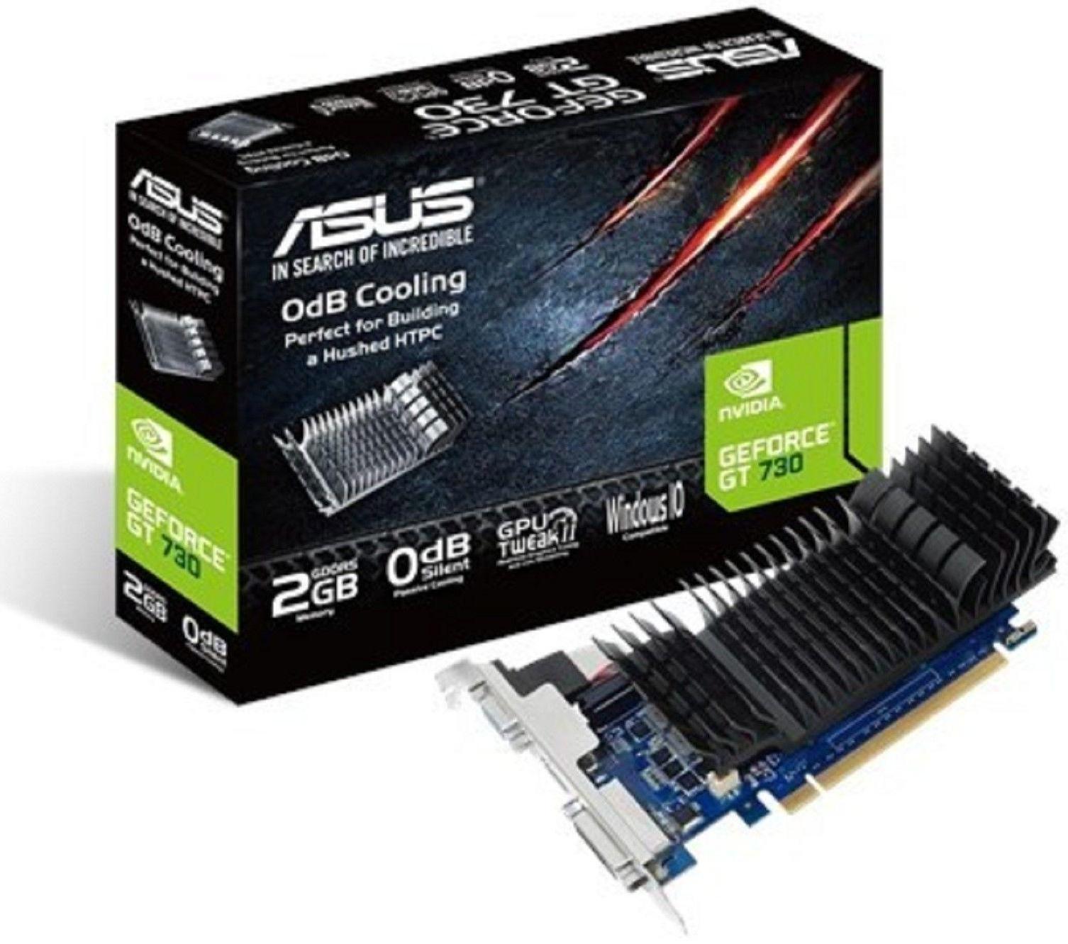 Видеокарта Asus GeForce GT 730 (GT730-SL-2GD5-BRK) 2G, 64bit, GDDR5, 902/5010, Ret