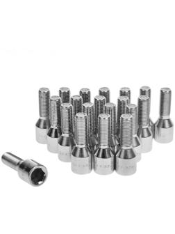 Болт 12 x 1,5 мм, длина 55/30 мм, под шестигранник, хром, набор 20 шт, CH, 98-0170L
