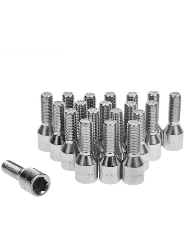 Болт 12 x 1,5 мм, длина 55/30 мм, под шестигранник, хром, набор 20 шт, CH, 98-0170L