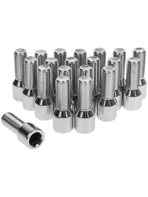 Болт 14 x 1,5 мм, длина 52/31 мм, под шестигранник, хром, набор 20 шт