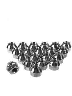Гайка 12 x 1,25 мм, высота 17 мм, под ключ 19 мм, конус, открытые, хром, набор 20 шт