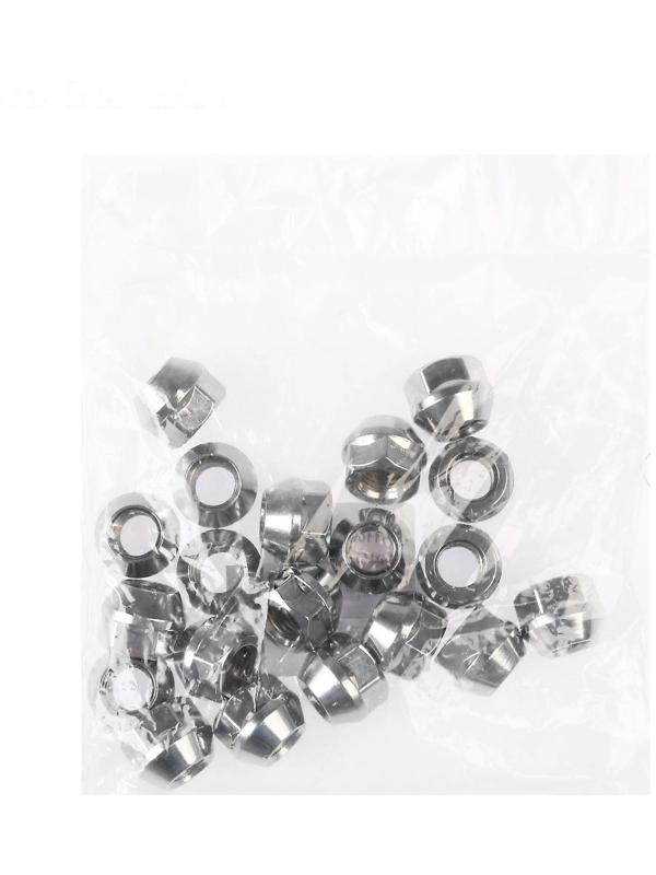 Гайка 12 x 1,25 мм, высота 17 мм, под ключ 19 мм, конус, открытые, хром, набор 20 шт