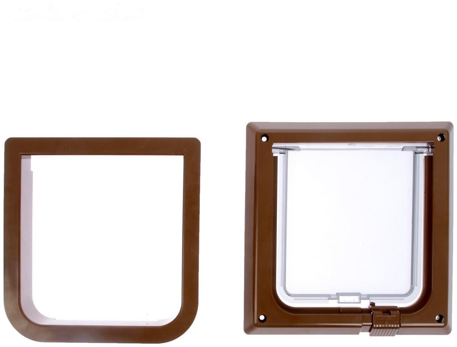 Дверца для кошек «БАРСИК», проём 145*145 мм, толщина двери 36-42 мм, итальянский орех