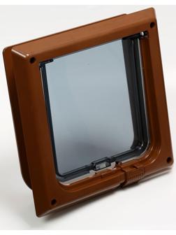 Дверца для кошек «БАРСИК», проём 145*145 мм, толщина двери 36-42 мм, итальянский орех