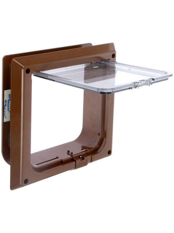 Дверца для кошек «БАРСИК», проём 145*145 мм, толщина двери 36-42 мм, итальянский орех