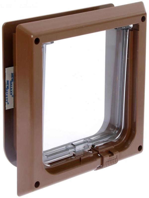 Дверца для кошек «БАРСИК», проём 145*145 мм, толщина двери 36-42 мм, итальянский орех