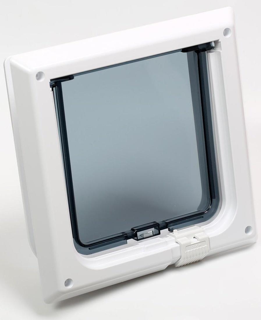 Дверца для кошек «БАРСИК», проём 145*145 мм, толщина двери 36-42 мм, белый