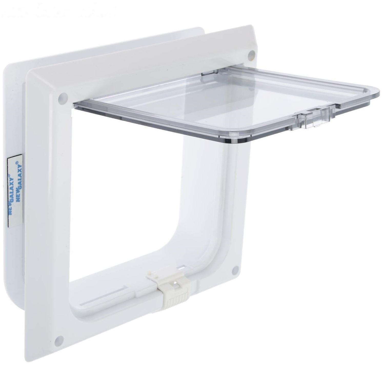 Дверца для кошек «БАРСИК», проём 145*145 мм, толщина двери 36-42 мм, белый