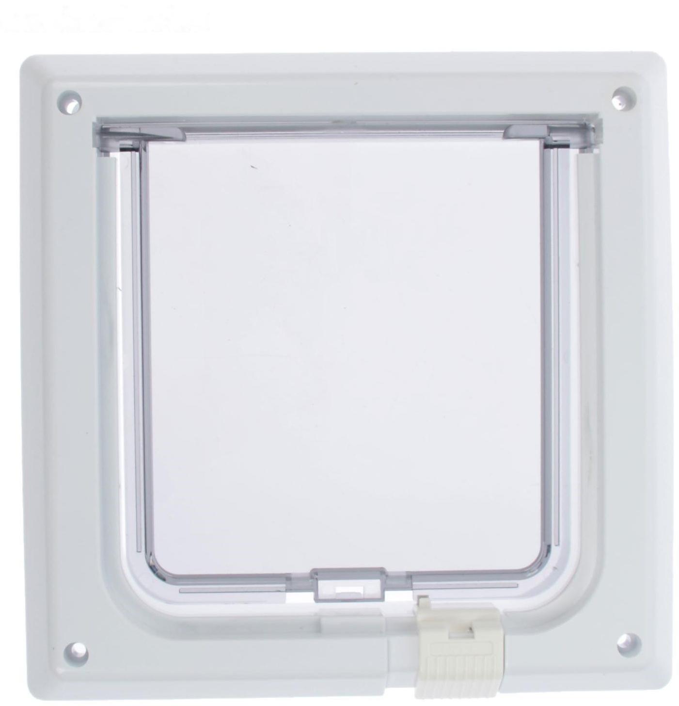 Дверца для кошек «БАРСИК», проём 145*145 мм, толщина двери 36-42 мм, белый