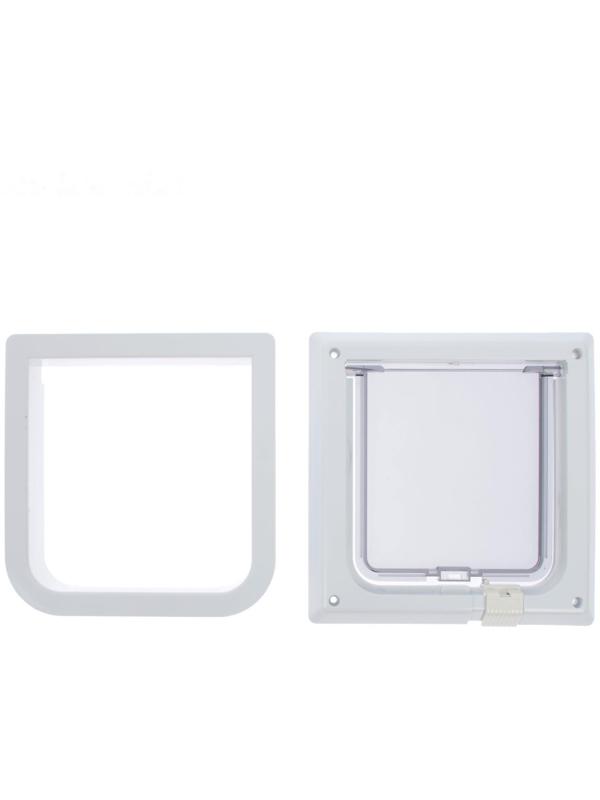 Дверца для кошек «БАРСИК», проём 145*145 мм, толщина двери 36-42 мм, белый