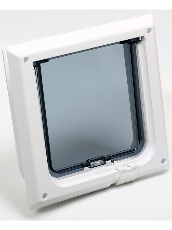 Дверца для кошек «БАРСИК», проём 145*145 мм, толщина двери 36-42 мм, белый