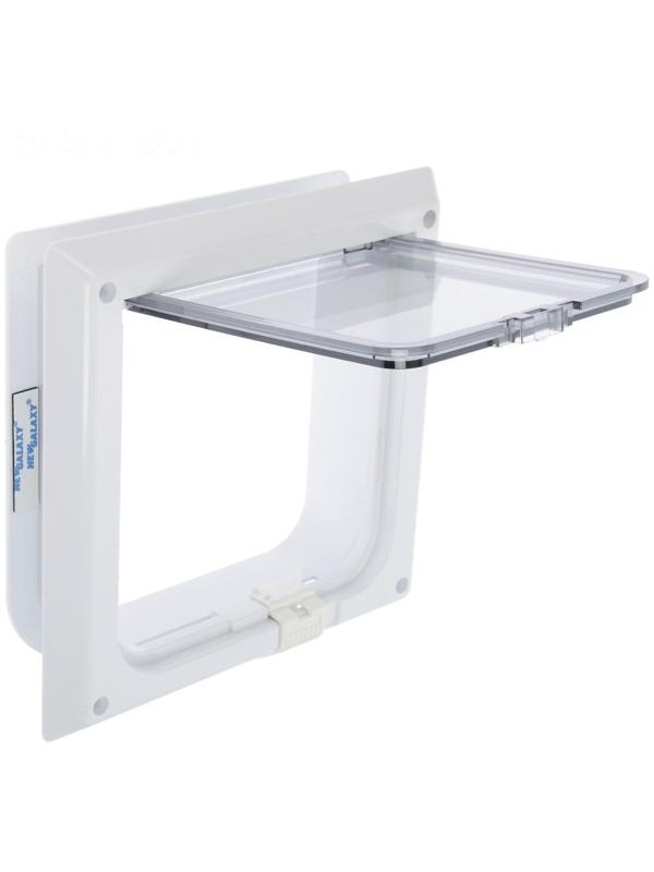 Дверца для кошек «БАРСИК», проём 145*145 мм, толщина двери 36-42 мм, белый