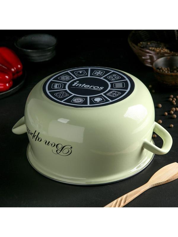 Кастрюля «Лайм», 5,7 л, стеклянная крышка, индукция, цвет светло-зелёный