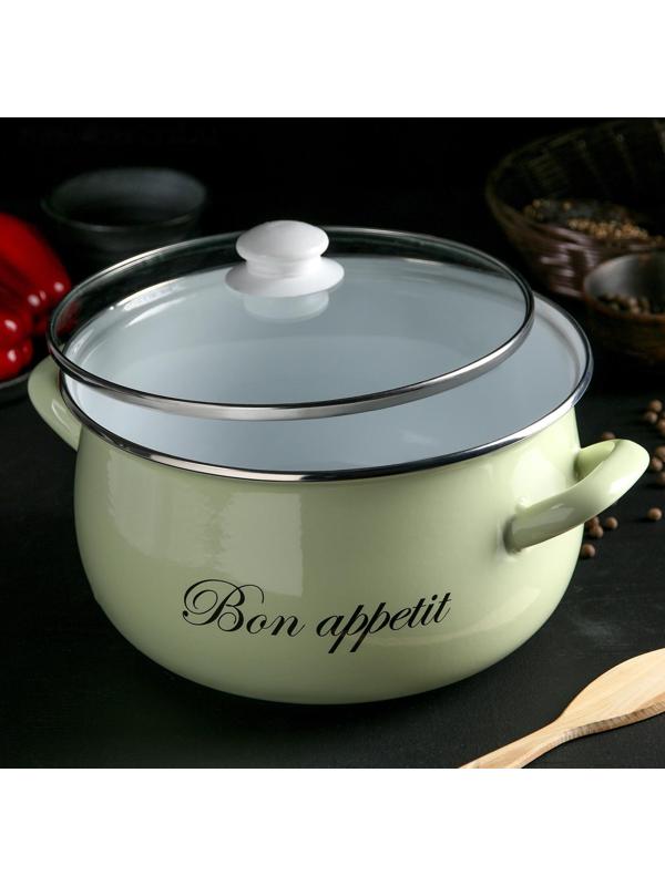 Кастрюля «Лайм», 5,7 л, стеклянная крышка, индукция, цвет светло-зелёный