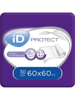 Пелёнки одноразовые впитывающие iD Protect, размер 60x60, 30 шт.