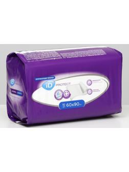 Пелёнки одноразовые впитывающие iD Protect, размер 60x90, 10 шт.