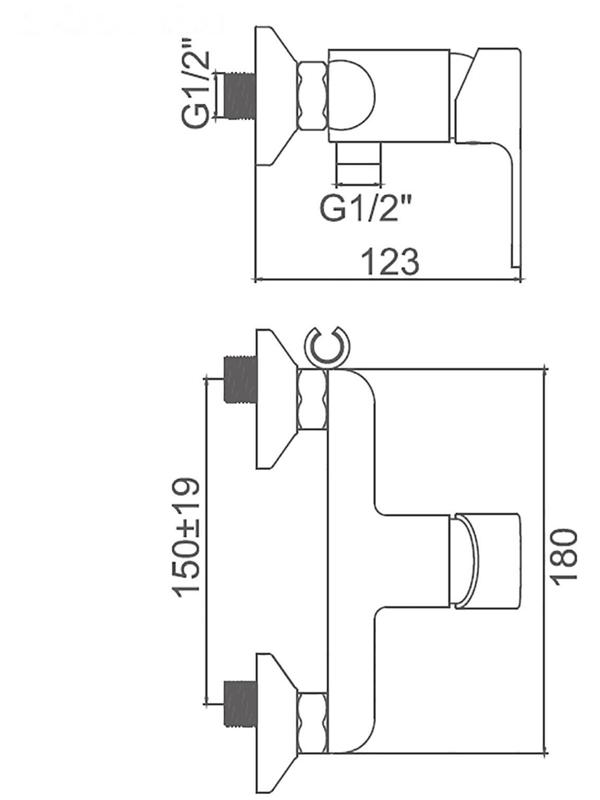 Смеситель для душа Accoona A8067S, однорычажный, фиолетовый