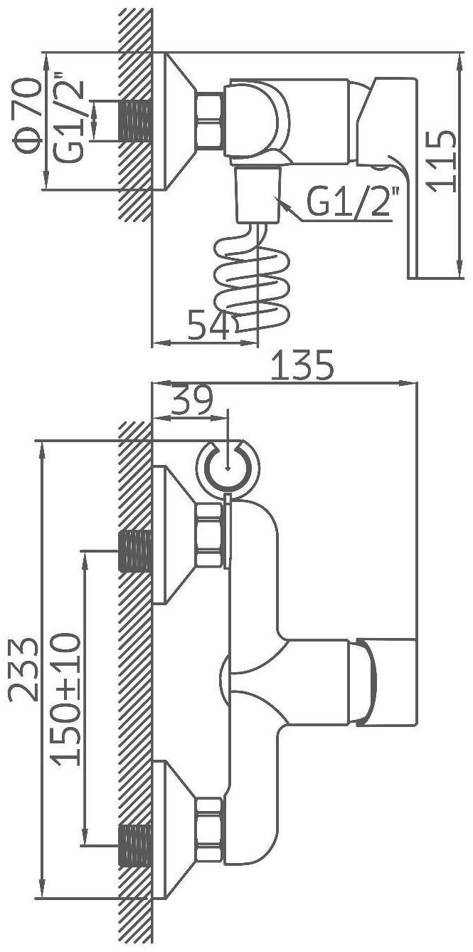 Смеситель для биде Accoona A3167G, однорычажный, лейка, белый