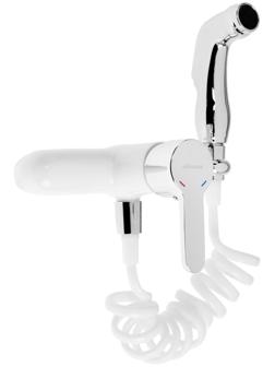 Смеситель для биде Accoona A3167G, однорычажный, лейка, белый