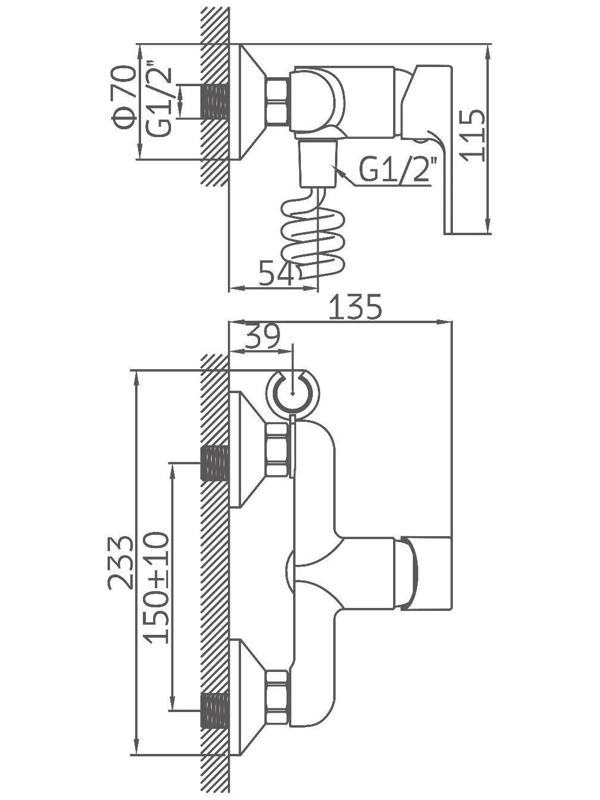 Смеситель для биде Accoona A3167G, однорычажный, лейка, белый