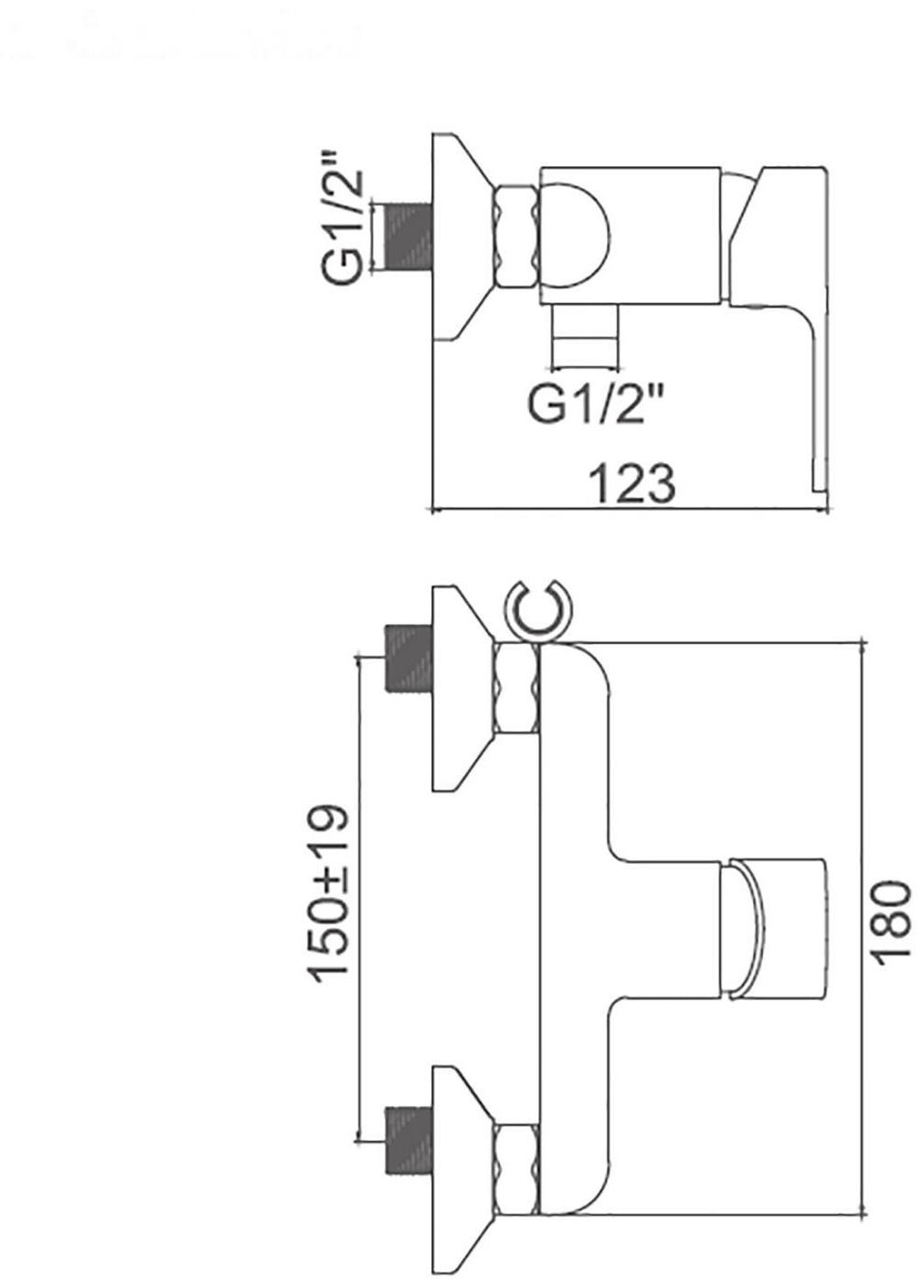 Смеситель для душа Accoona A8067M, однорычажный, бирюзовый