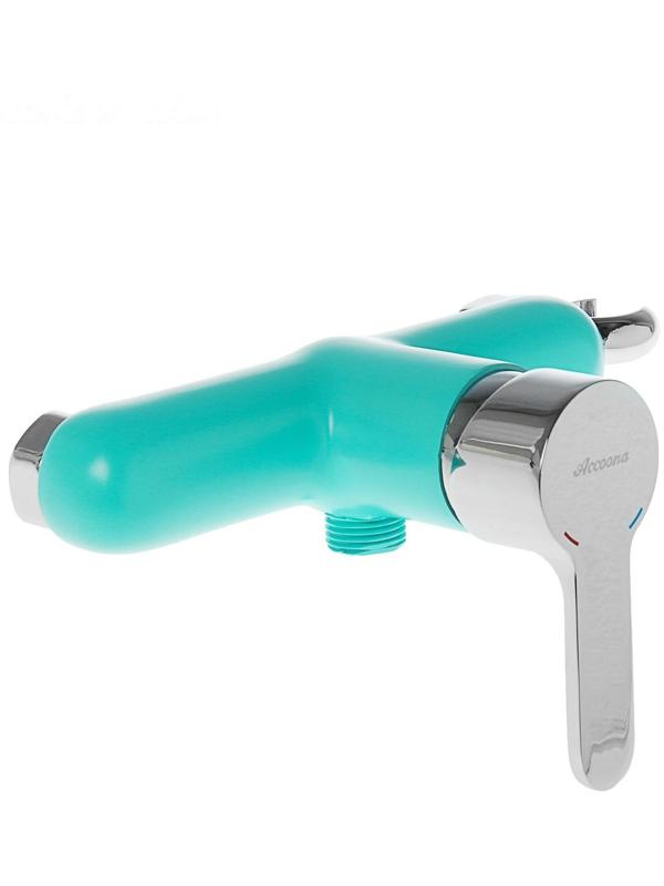 Смеситель для душа Accoona A8067M, однорычажный, бирюзовый
