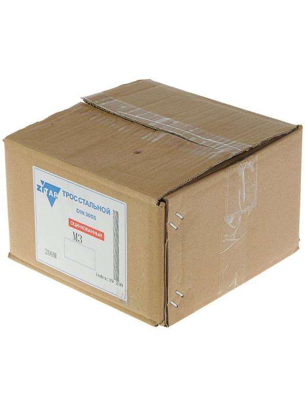 Трос для растяжки, DIN 3055, без оплетки, d=3 мм, оцинкованный, в катушке 200 м