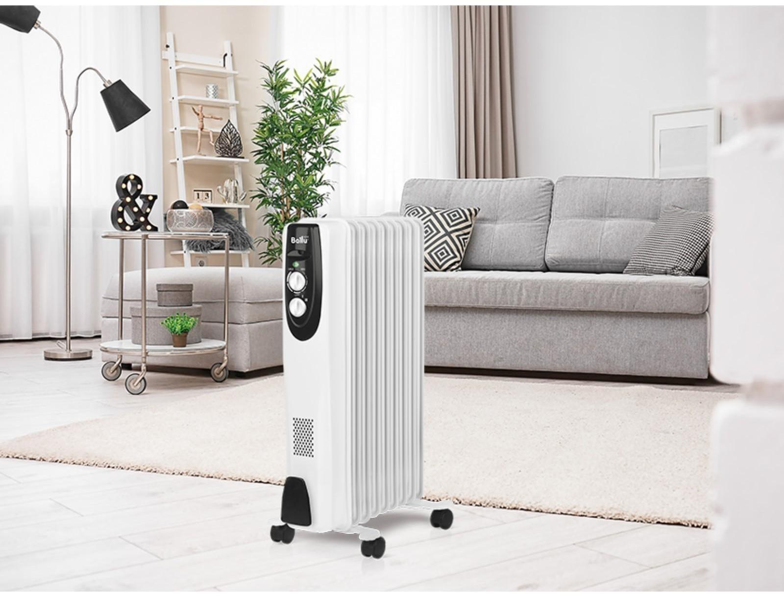 Обогреватель Ballu Classic BOH/CL-09WRN, масляный, 2000 Вт, 9 секций, 25 м², белый