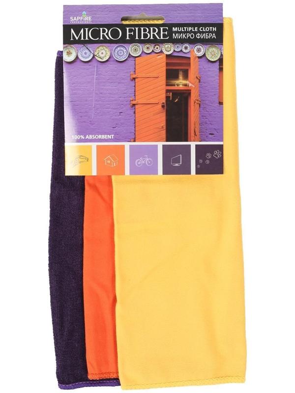 Набор салфеток из микрофибры Sapfire, 30х30 см, 3 шт