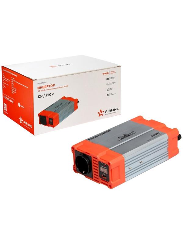 Инвертор Airline,  12-220 В, 500 Вт,  API-400-0