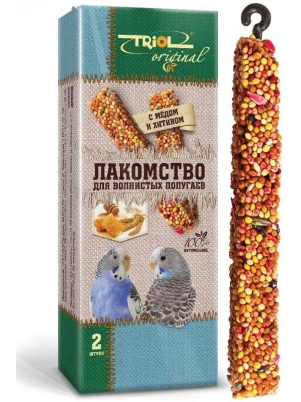 Лакомство Triol Original для волнистых попугаев, мёд/хитин, 55 г