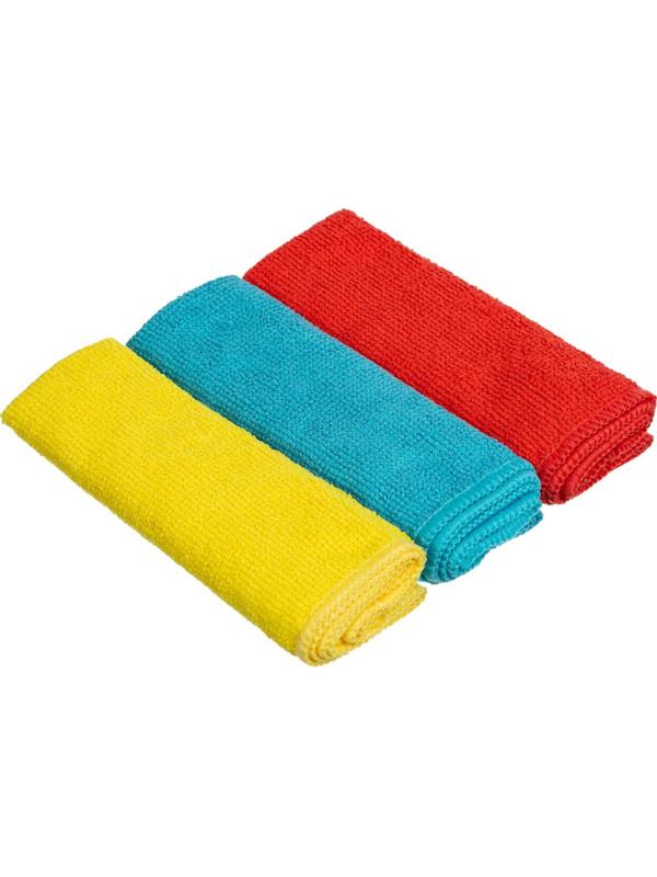 Салфетки хозяйственные из микрофибры универсальные 180gsm, 30х30см, 3шт/уп
