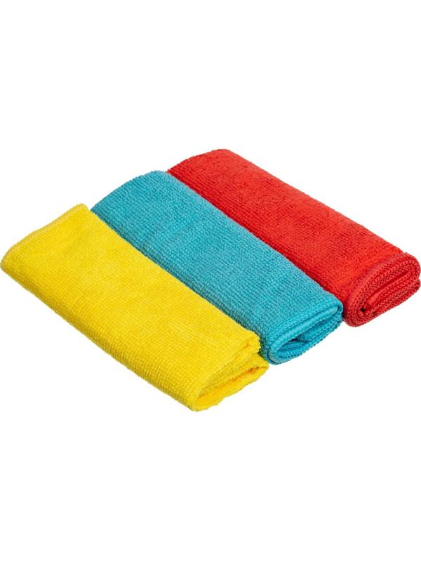 Салфетки хозяйственные из микрофибры универс  220г/м2 30х30см 3шт/уп