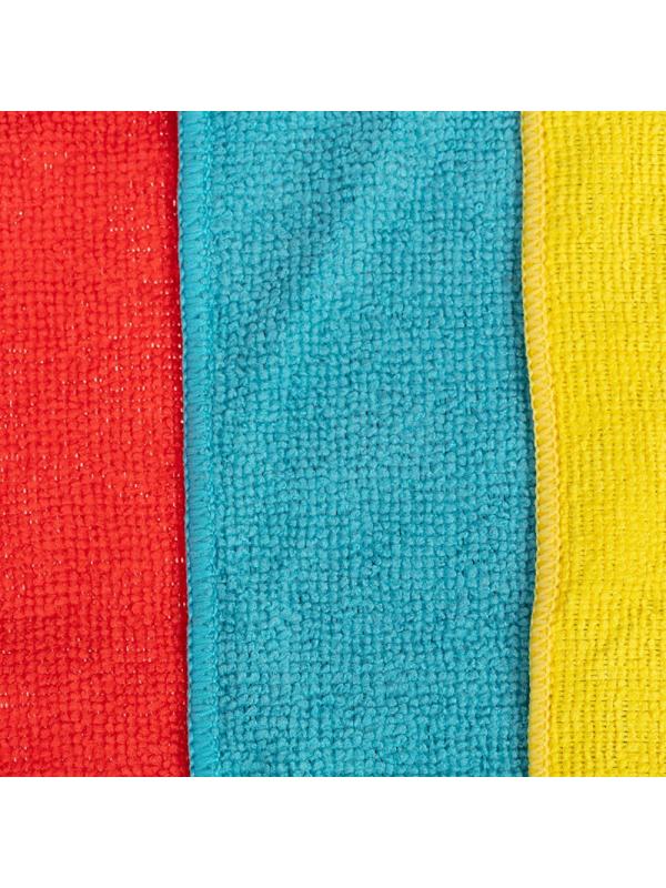 Салфетки хозяйственные из микрофибры универс  220г/м2 30х30см 3шт/уп