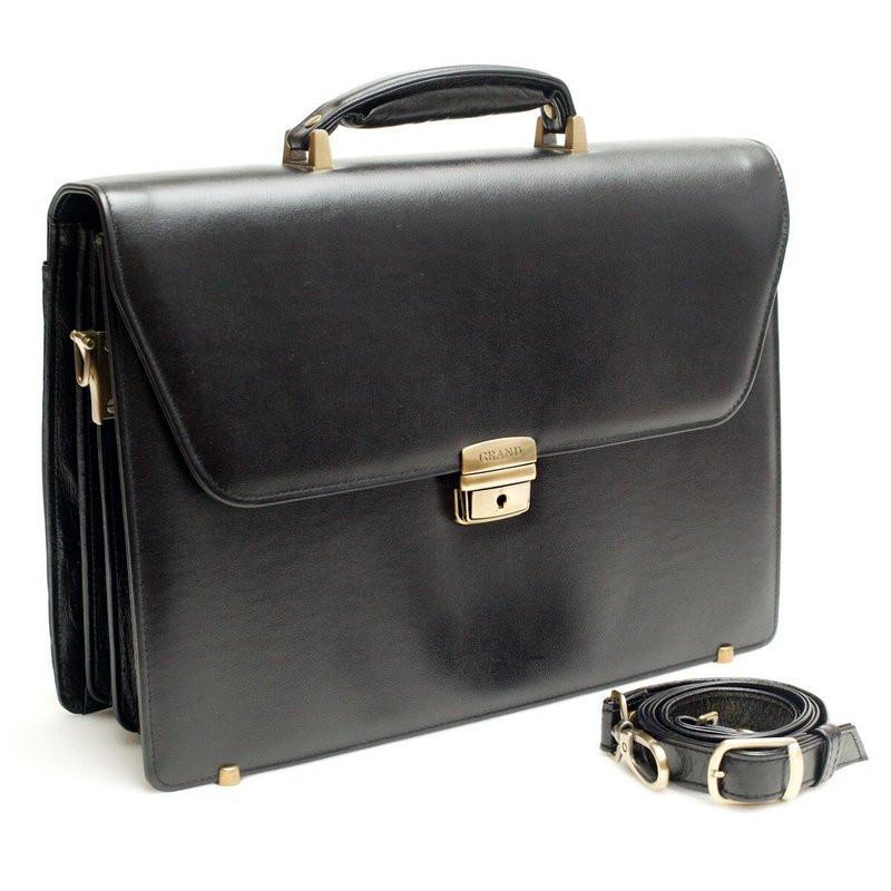 Портфель Grand натуральная кожа черный 01-033-0713