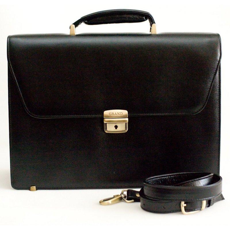 Портфель Grand натуральная кожа черный 01-033-0713