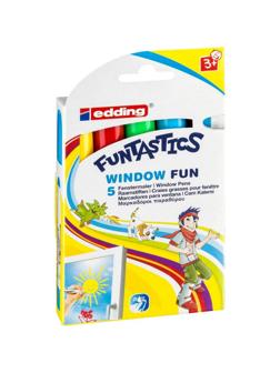 Набор маркеров по стеклу EDDING 16 FUNTASTICS, 5 цветов. картонная коробка