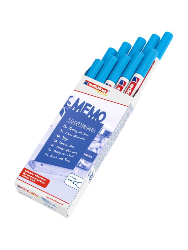 Маркер меловой edding 4085/010. 1-2 мм. Голубой