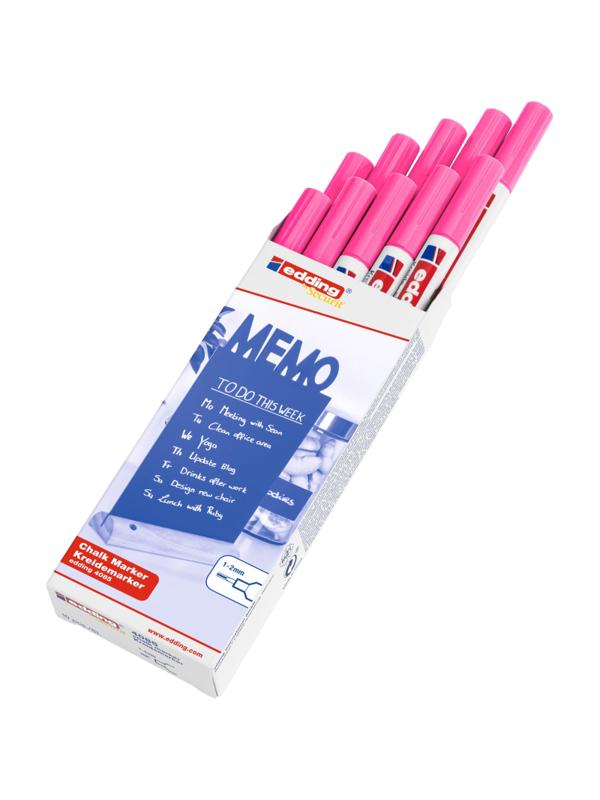 Маркер меловой edding 4085/069. 1-2 мм. Неоновый розовый