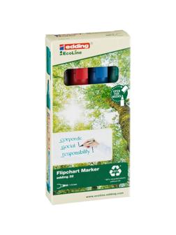 Набор маркеров для флипчартов EDDING 32 Ecoline, 1-5 мм, 4 цвета. карт кор