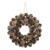 Венок декоративный, хвойный с декором, коричневый, L39 W9,5 H39 см 741987