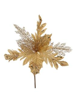 Украшение новогоднее Цветок искусственный, золото, L29 W23 H34 см 755432