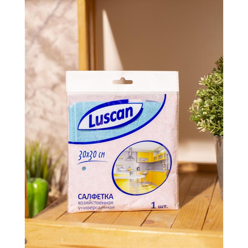 Салфетка хозяйственная Luscan из микрофибры универ 200г/м2 30х30см синяя