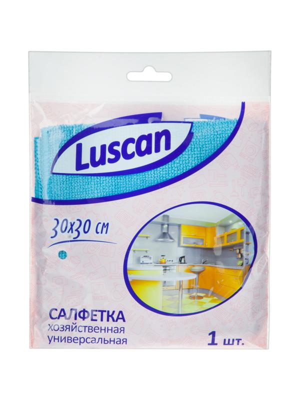 Салфетка хозяйственная Luscan из микрофибры универ 200г/м2 30х30см синяя