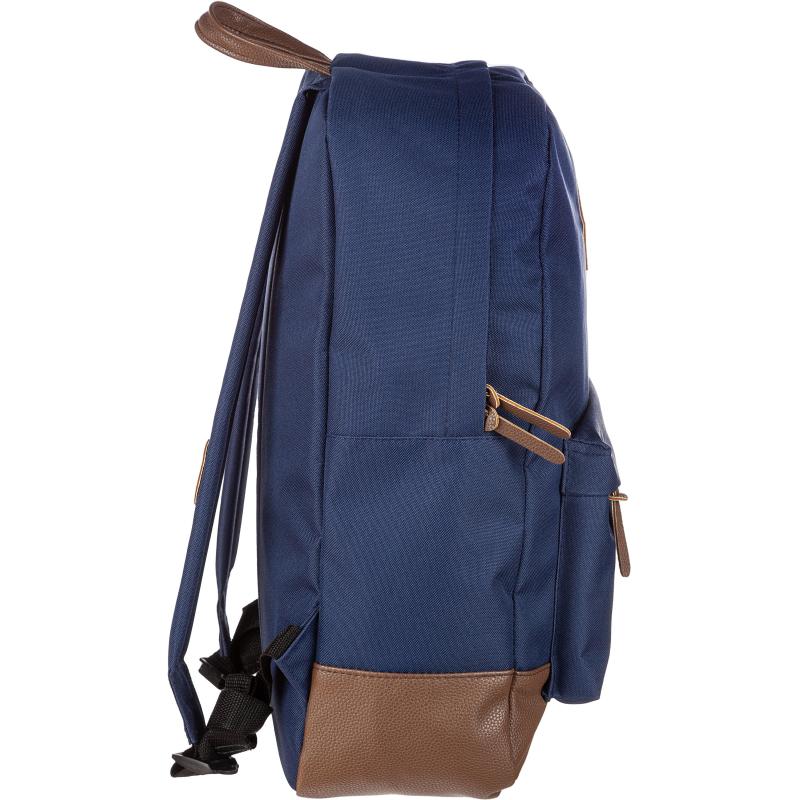 Рюкзак молодежный №1 School синий+ коричн.кож.зам